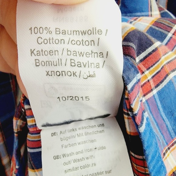 Johann Popken Men's Size Large 41/42 Button Up Plaid Shirt Modern Fit - Picture 9 of 10